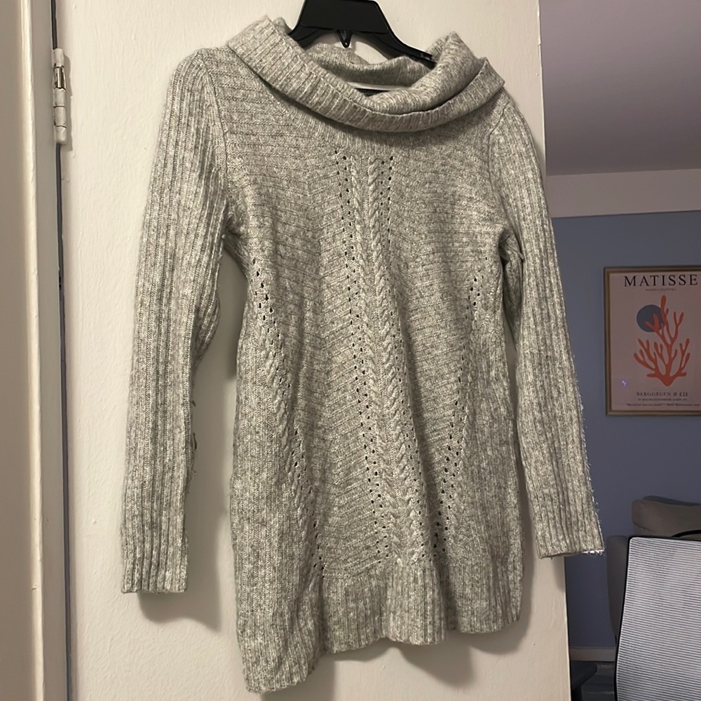 White House Black Market Grey Cowl Neck Sweater - Size M